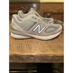 New Balance 990v5 Mens Retro Sneakers Mens Size 5.5B Gray Suede Shoes*NO LACES*